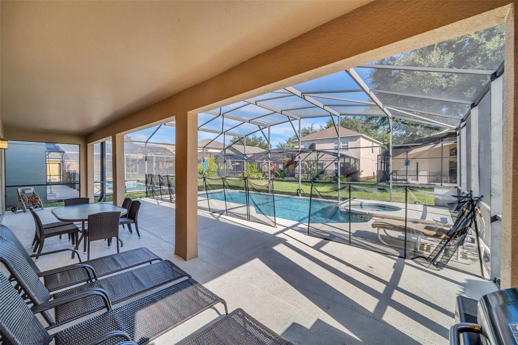 Private outdoor lounge and pool area